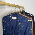 Babaton Aritzia Macon Navy Neon Abstract Crepe Wrap Jacket Photo 14