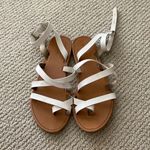 Forever 21 Gladiator Sandals Strappy White Shoes Casual Coquette Flats Size 8 Photo 0