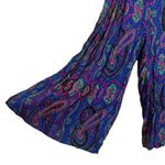 Vintage Paisley High Waist Capris Button Front Boho Hippie Flowy Size 9 Purple Photo 2
