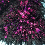 𝅺SCARF crocheted handmade with love Black fuzzy hot pink tiny pom Pom size OS Black Photo 2