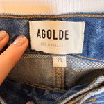 AGOLDE  Split Luna High Rise Pieced Taper Barrel Jeans Medium Wash Cool Girl 28 Photo 5