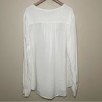 Sundance Eloquence Shirt Womens Size Medium White Long Sleeve Ruffle Button Down Photo 1
