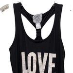 Mentally Exhausted Love Sleep Pajama Tank Top Black Size Small Photo 2