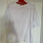 Anthropologie Dolan White Blouse with Eyelet Sleeves Size XL Photo 2