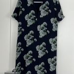 Theory Size 4 Silk Blue Floral Hydrangea Antazie Short Sleeve Shift Dress Photo 2