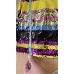 NWT Club London Neon Striped Sequins High Neck Long Sleeved Dress Size US 2 2454 Blue Photo 7