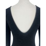 Brunello Cucinelli  Monili Trim Virgin Wool Low Back Long Sleeve Top Dark Gray Photo 10