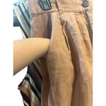 ASOS Tan Linen Blend Pleated Cropped Wide Leg Pants Casual Womens‎ Photo 2