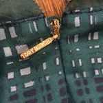 Tory Burch Green Black Plaid Silk Skirt with Pleated Hem Hidden Zipper Sz 4 Photo 4