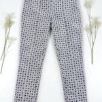 Tory Burch 6 Callie Crop Jacquard Ankle Pants Geometric Navy Officewear Designer Photo 1