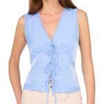 1.STATE Blue Tie Front Tank | Women’s Trendy Sleeveless Top Photo 0