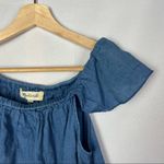Madewell  Indigo Cotton Chambray Off Shoulder Short Sleeve XXS Photo 3