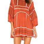 Free People Wild One Embroidered Top in Terracotta Size S Photo 0