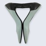 St. John  Color Block Blue Black Leather Pointed Toe Block Pump Heel 7 Photo 5