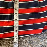 J. Crew Silk Red White & Blue Striped Pleated Skirt Size 8 Preppy Modest Career Photo 4