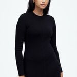 Madewell $168 Merino Wool Sweater Midi Dress Black NT938 Size S Photo 1