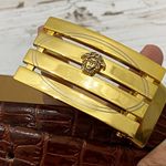 Avanti Medusa Buckle Brown Croc Leather Belt 38-45 Photo 0