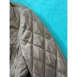 Michael Kors TRUFFLE BROWN QUILTED FAUX FUR COLLARED JACKET Sz M Photo 4