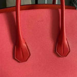 Bally Sommet Satchel Top Handle Medium Size Handbag In Beautiful Orange/pink. Pink Photo 3