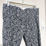 J.Crew  Women's Winnie Pants Size 10 Stretch Pull on navy cream print Photo 1