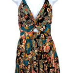 Angie  Floral Sleeveless Cutout Smocked Back Mini Dress Multicolor Size Small NWT Photo 0