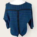 Madewell Top Blue and Gray Striped Back Zip Up Sweater 3/4 Sleeve Size S Photo 8