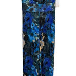 Dress the Population Hunter Floral Print Plissé Sleeveless Jumpsuit Cobalt XXS Photo 0