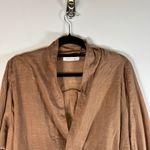 Mustard Seed Open Front Kimono Cardigan Brown Laser Cut Scalloped Hem O/S boho Photo 1