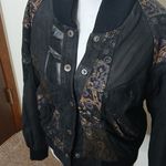 G 3 vintage floral leather bomber jacket size medium # 238 Purple Photo 1