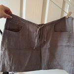 Lacoste 100% Linen Brown Gray Drawstring Skirt Women's Size 42/10 Photo 12