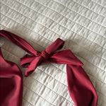 Aerie burgundy plunge deep V halter full coverage one piece swimsuit large Photo 9