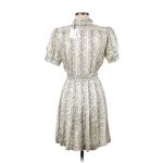 Sandro  Ivory Multicolor High Neck Puff Sleeve Satin Dress - FR 36 / US 4 Photo 1