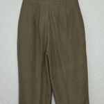 Giorgio Sant Angelo Linen Blend Tan High Waisted Trouser Pants, Sz 6 Photo 6