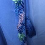 Letarte Cover Up Handmade South Ocean Embroidered Beach Tunic in Azure Sz L NWT Blue Size L Photo 9