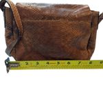Abro Snakeskin Leather Crossbody Bag Designer Purse Brown Small Photo 1