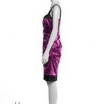 Nicole Miller Satin Ruched Cocktail Dress Low Neckline Sweetheart size L US 10 Photo 5