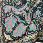 Vintage Y2K black silk paisley floral print babydoll handkerchief hem cami. S Photo 3