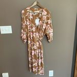Roxy NWT  Privy Places Kimono Wrap Dress‎ Brown S Photo 6