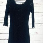 Diane Von Furstenberg DVF Zarita Black Scalloped Lace Scoop Neck Dress Size 8 Medium Photo 4
