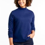 L.L.Bean sz Mp or M reg. Blue Turtleneck Long Sleeve Stretch Pullover Shirt Photo 0