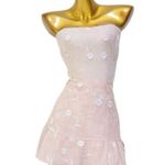 Altar'd State  Anais Pink Seersucker Floral Strapless Romper Photo 6