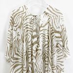 Simply Noelle  Brown And White Animal Print Blouse Photo 6