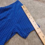 Elle  Size Large L Blue Black Houndstooth Peplum Career Business Top Rayon Poly Photo 2