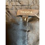 Tocca Black Silk Halter Dress Chevron Lace Trim Knee Length Size 4 Photo 2