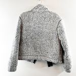 BLANK NYC Long Sleeve Full Zip Sherpa Fleece Cropped Jacket Gray Medium Photo 3