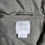 Empyre Clothing Women's Green Windbreaker Jacket Size Medium Hooded Button Down Photo 2