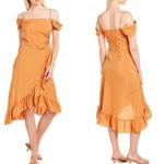 Maje Elegant Orange Off-Shoulder Dress Size 1 Photo 1
