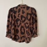 Pistola  brown & black animal print button down top size XS Photo 12