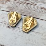 Vintage Clip On Earrings Cream & Navy Photo 5