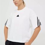 Adidas White Gray Oversized Short Sleeve Hoodie Large Photo 1